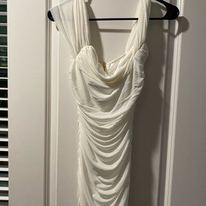 White off the shoulder tight dress
